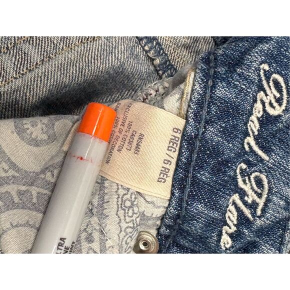 American Eagle Jeans Real‎ Flare Distressed Women Size 6 Blue Mid Rise - Picture 9 of 10